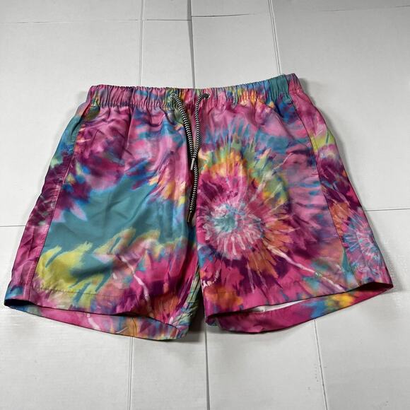 BOARDIES APPAREL MENS TIE DYE DRAWSTRING LINED SWIM BOARD SHORTS SIZE Small C33 - Picture 1 of 6